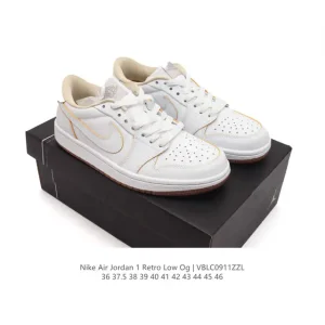 Jordan Air AJ1 Low Retro Basketball Shoes White Black Red Vintage Style