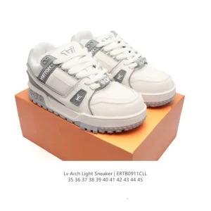 Louis Vuitton Trainer Sneaker Low Thick Sole Comfortable Leather Shoes