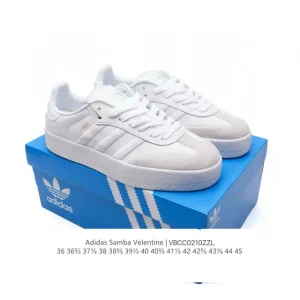 Adidas Samba Valentine Unisex Retro Leather Sneakers with Gum Sole