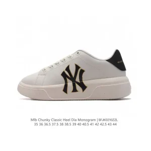 MLB Chunky Classic White Thick Sole Fashion Sneakers for Men and Women