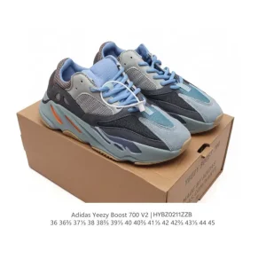 Adidas Yeezy 700 V2 3M Reflective Runner Shoes Grey Cushioning Rubber Sole