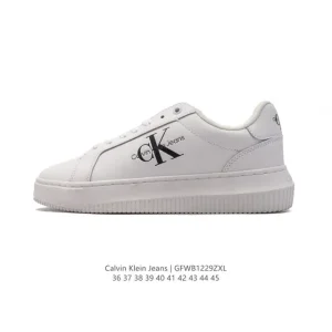 Calvin Klein Jeans Street Low-Top Retro Leather Unisex Sneakers for Autumn Winter