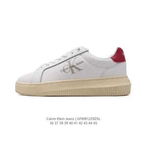 Calvin Klein Jeans Street Low-Top Retro Leather Sneakers for Men and Women