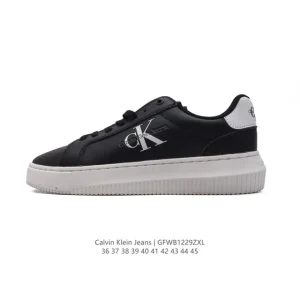 Calvin Klein Jeans Street Low-Top Retro Leather Sneakers for Men and Women