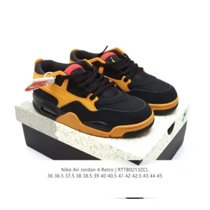Jordan Air 4 Retro OG Low Black Cement Men's Basketball Shoes