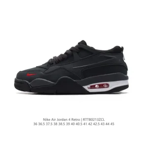 Jordan Air 4 Retro OG Low Black Cement Men's Basketball Shoes
