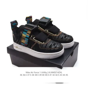 Nike Air Force 1 Utility Bhm Qs Low Top Casual Sneakers BV7783-001