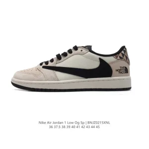 Jordan Air 1 Low OG SP Military Blue Reverse Swoosh Leather Sneakers