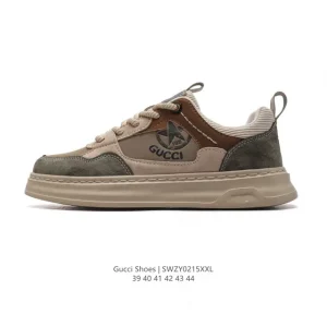 Gucci Rhyton Platform Leather Sneakers White Thick Sole Men's Shoes 2024