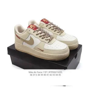 Nike Air Force 1 Low White Leather Casual Shoes for Men and Women