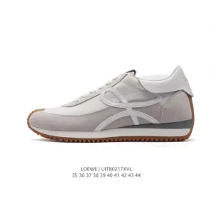 Loewe Ballet Runner Leather Low-Top Sneakers with Asymmetric Toe