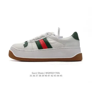 Gucci Screener Old Vintage Leather Platform Sneakers