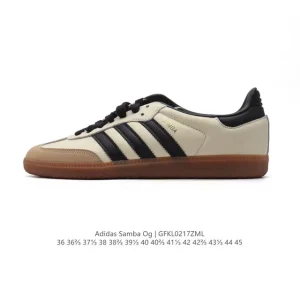 Adidas Samba OG Leather Shoes White T-toe Classic Sneakers for Men and Women