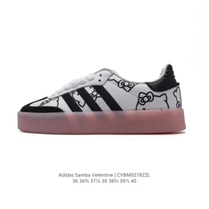 Adidas Samba Valentine Unisex Retro Leather Sneakers with Crystal Rubber Sole