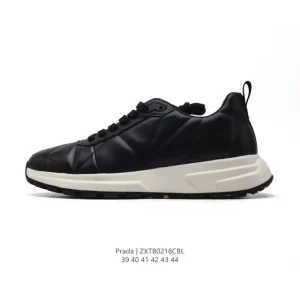 Prada Chunky Runner Men's Thick Sole Athletic Sneakers White Leather