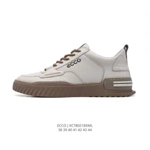 ECCO Men's Casual Leather Sneakers - Breathable & Lightweight