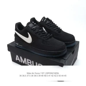 Nike Ambush AF1 Low SP Leather Sneakers with Extended Swoosh