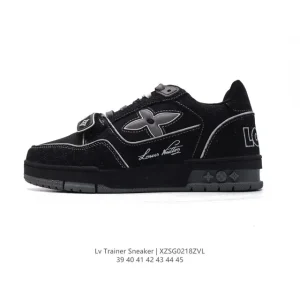 Louis Vuitton Trainer Sneaker Low White Leather Thick Sole Shoes
