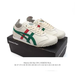 ASICS Onitsuka Tiger Mexico 66 Slip On Vintage Leather Comfort Sneakers