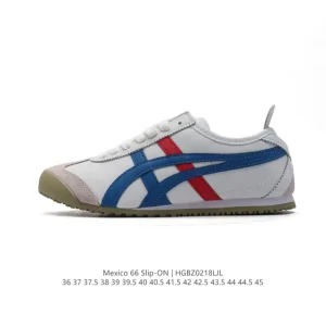 ASICS Onitsuka Tiger Mexico 66 Slip On Vintage Leather Sneakers