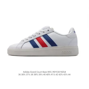 Adidas Neo Grand Court Lazy Egg Collaboration White Leather Low-Top Sneakers