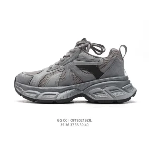 Gg Cc Luxury Chunky Sneakers for Women with 5cm Height Increase