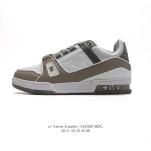 Louis Vuitton Trainer Sneaker Low Embossed Monogram Leather Shoes
