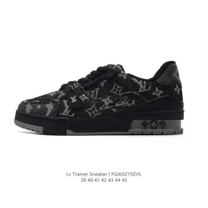 Louis Vuitton Trainer Sneaker Low Canvas Thick Sole White
