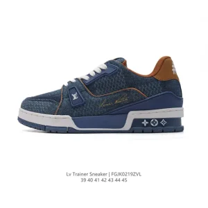Louis Vuitton Trainer Sneaker Low White Leather Men's Shoes