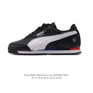 Puma Roma BMW Racing Shoe Leather Low-Top Sneakers for Men and Women