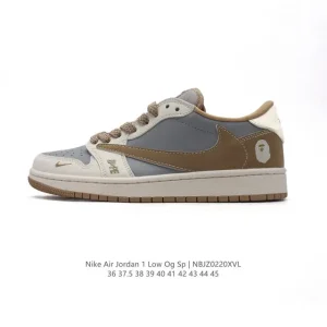 Bape x Nike Air Jordan 1 Low Military Blue Sneakers
