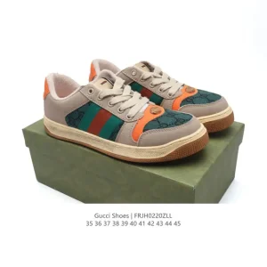 Gucci Screener Old Vintage Leather Platform Sneakers for Men and Women