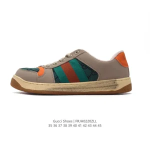Gucci Screener Old Vintage Leather Platform Sneakers for Men and Women