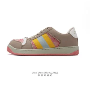 Gucci Screener Old Vintage Leather Platform Sneakers for Women