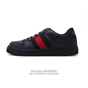 Gucci Screener Old Retro Vintage Leather Sneakers with Thick Sole