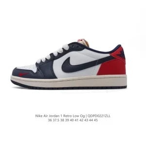 Jordan AJ1 Low Retro Leather Basketball Shoes with Air Cushion