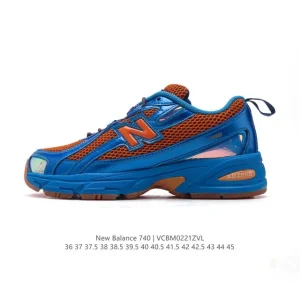 New Balance Mr740 Vintage Grey Dad Shoe with Blue Accent