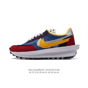 Sacai x Nike LDWaffle Dual Swoosh Layered Sole Sneakers