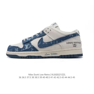 Nike Dunk Low Retro Louis Vuitton Collaboration Vintage Basketball Skate Shoes