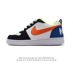 Nike Court Borough Low Unisex Sneakers with Leather Upper and Cushioned Insole