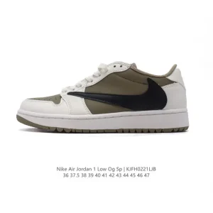 Jordan Military Blue Low AJ1 Reverse Swoosh Retro Basketball Shoe