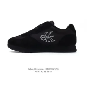 Calvin Klein Jeans Men's Retro Street Low-Top Leather Sneakers