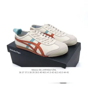 ASICS Onitsuka Tiger Mexico 66 Classic Leather Retro Sneakers for Men and Women