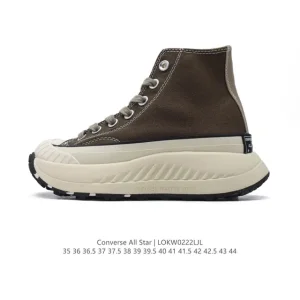 Converse All Star High Top Thick Sole Vintage Canvas Sneakers