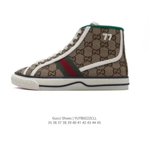 Gucci Double G Sneaker Vintage High Top Fabric Men's Lifestyle Shoe