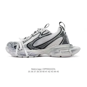 Balenciaga 3XL Sneaker Grey Mesh Low Top Vintage Style Running Shoe