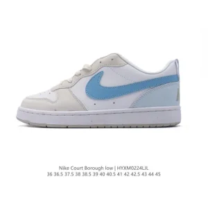 Nike Court Borough Low Unisex Leather Sneakers with Mesh Tongue