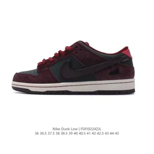 Nike Dunk Low Retro Vintage Basketball Sneakers with Leather Upper