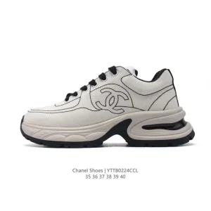 Chanel A3290 Women's Luxury Designer Sneakers with Hidden Heel