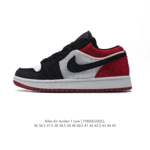 Jordan AJ1 Low Retro Diamond Casual Sneakers with Air Cushioning